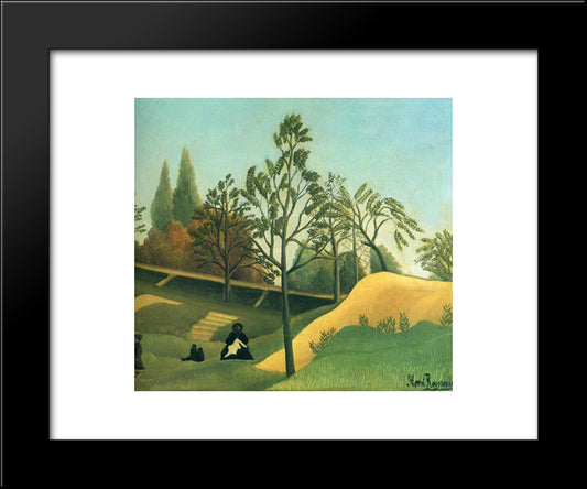 View Of The Fortifications 20x24 Black Modern Wood Framed Art Print Poster by Rousseau, Henri