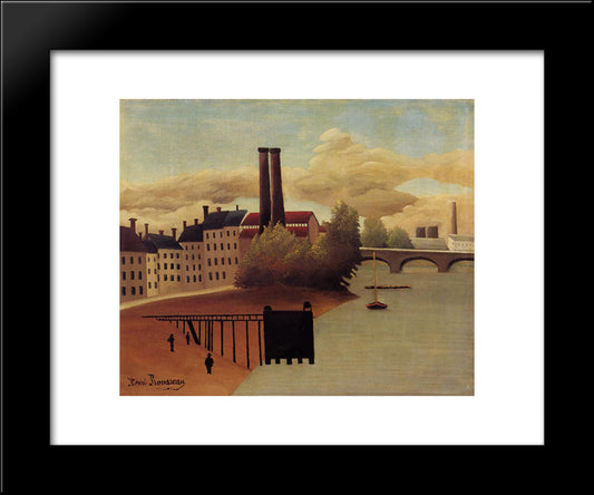 View Of The Outskirts Of Paris 20x24 Black Modern Wood Framed Art Print Poster by Rousseau, Henri
