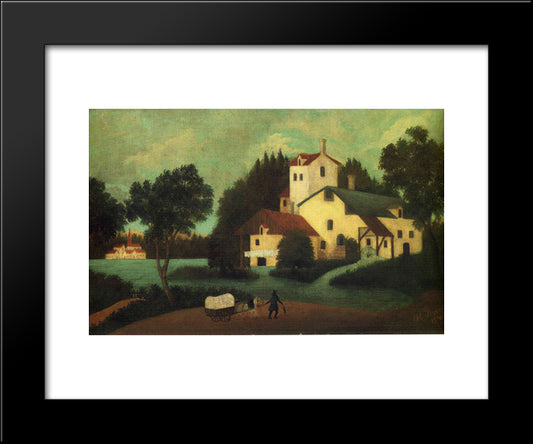 Wagon In Front Of The Mill 20x24 Black Modern Wood Framed Art Print Poster by Rousseau, Henri