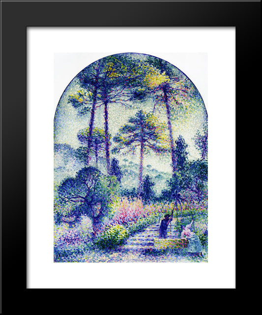 A Garden In Provence 20x24 Black Modern Wood Framed Art Print Poster by Cross, Henri Edmond