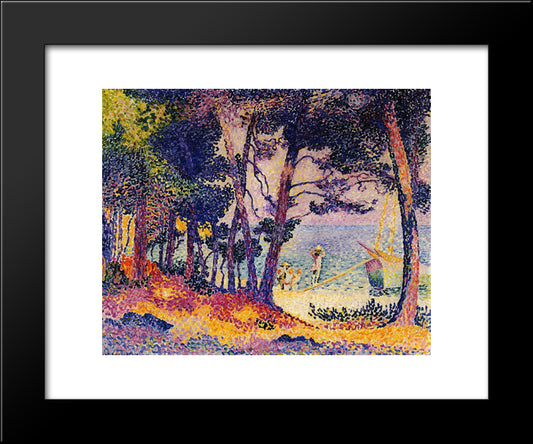 A Pine Wood, Provence 20x24 Black Modern Wood Framed Art Print Poster by Cross, Henri Edmond