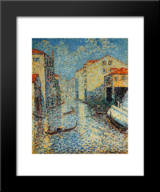 A Venetian Canal 20x24 Black Modern Wood Framed Art Print Poster by Cross, Henri Edmond