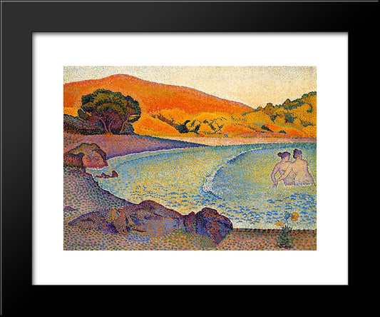 Bathers 20x24 Black Modern Wood Framed Art Print Poster by Cross, Henri Edmond