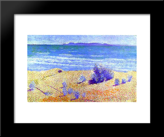 Beach On The Mediterranian 20x24 Black Modern Wood Framed Art Print Poster by Cross, Henri Edmond