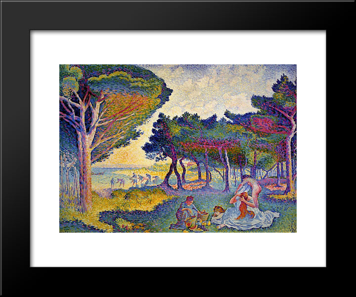 By The Mediterranean 20x24 Black Modern Wood Framed Art Print Poster by Cross, Henri Edmond