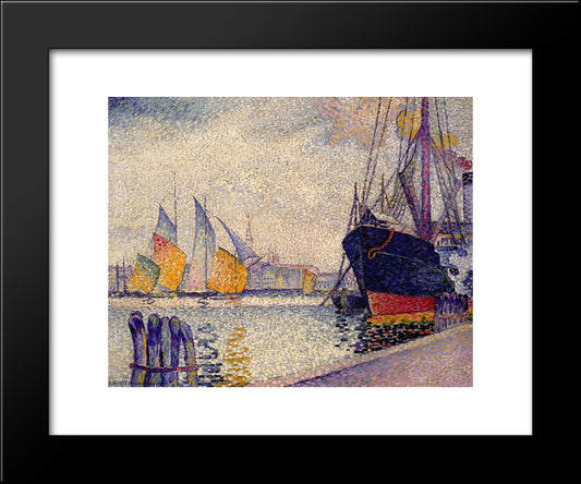 Canal De La Guidecca, Venice 20x24 Black Modern Wood Framed Art Print Poster by Cross, Henri Edmond