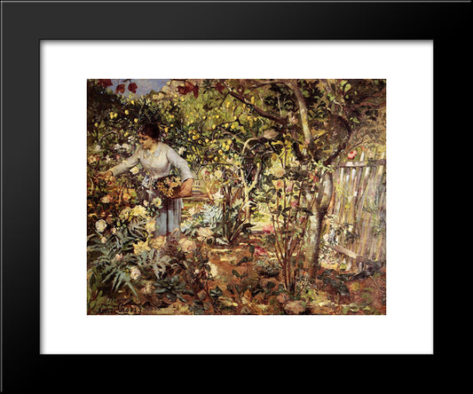 Corner Of The Garden In Monaco 20x24 Black Modern Wood Framed Art Print Poster by Cross, Henri Edmond