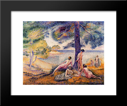 In The Shade 20x24 Black Modern Wood Framed Art Print Poster by Cross, Henri Edmond