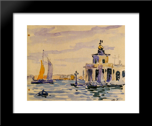 La Dogana 20x24 Black Modern Wood Framed Art Print Poster by Cross, Henri Edmond