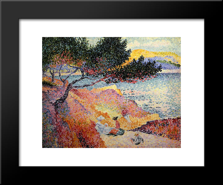 La Plage De Saint-Clair 20x24 Black Modern Wood Framed Art Print Poster by Cross, Henri Edmond