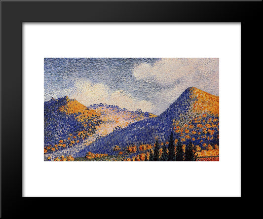 Landscape, The Little Maresque Mountains 20x24 Black Modern Wood Framed Art Print Poster by Cross, Henri Edmond