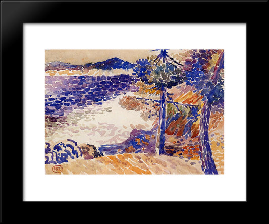 Pines By The Sea 20x24 Black Modern Wood Framed Art Print Poster by Cross, Henri Edmond