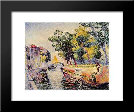 Ponte San Trovaso 20x24 Black Modern Wood Framed Art Print Poster by Cross, Henri Edmond