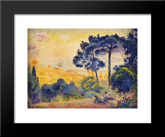 Provence Landscape 20x24 Black Modern Wood Framed Art Print Poster by Cross, Henri Edmond