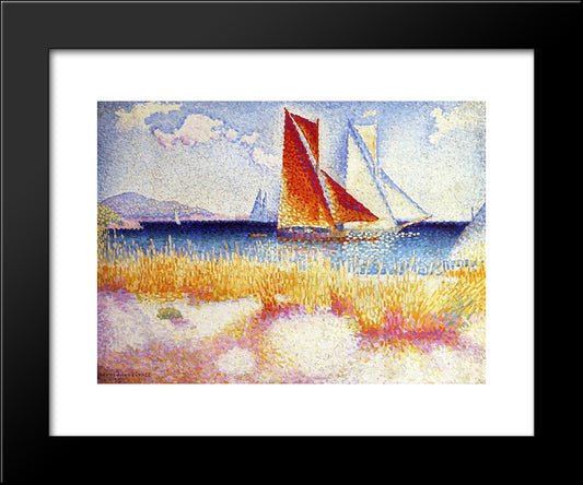 Regatta 20x24 Black Modern Wood Framed Art Print Poster by Cross, Henri Edmond