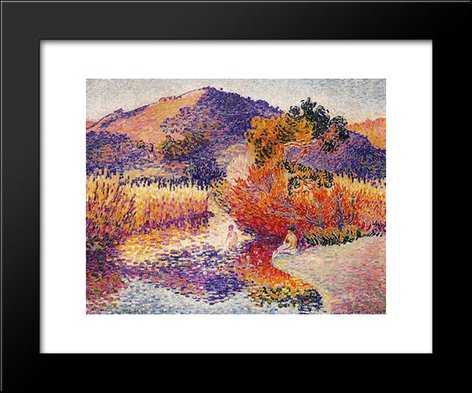 River In Saint-Clair 20x24 Black Modern Wood Framed Art Print Poster by Cross, Henri Edmond