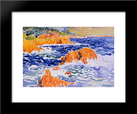 Rocks At Trayas 20x24 Black Modern Wood Framed Art Print Poster by Cross, Henri Edmond