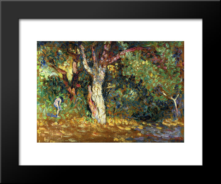 Study For 'In The Woods With Female Nude 20x24 Black Modern Wood Framed Art Print Poster by Cross, Henri Edmond