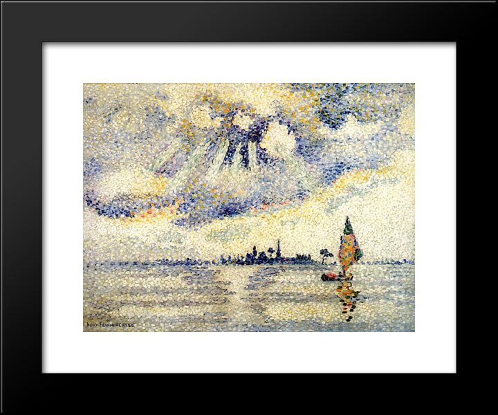 Sunset On The Lagoon, Venice 20x24 Black Modern Wood Framed Art Print Poster by Cross, Henri Edmond