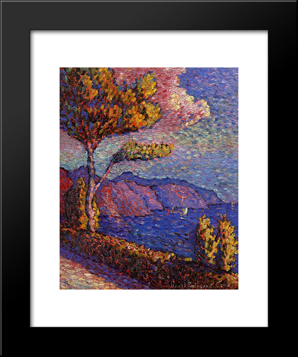 The Canal Near St. Tropez 20x24 Black Modern Wood Framed Art Print Poster by Cross, Henri Edmond