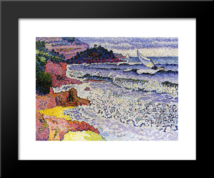 The Choppy Sea 20x24 Black Modern Wood Framed Art Print Poster by Cross, Henri Edmond