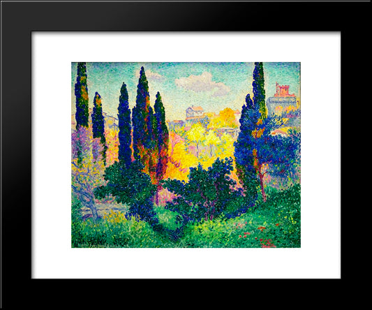 The Cypresses At Cagnes 20x24 Black Modern Wood Framed Art Print Poster by Cross, Henri Edmond