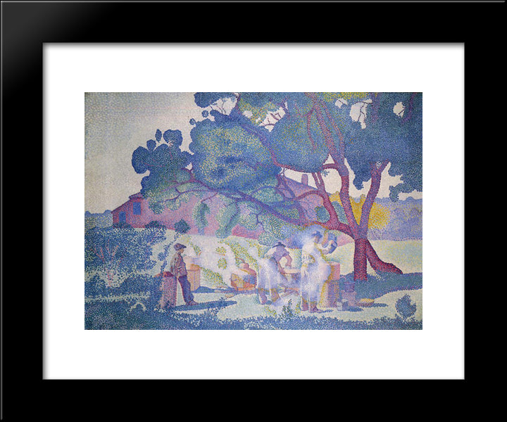 The Farm, Morning 20x24 Black Modern Wood Framed Art Print Poster by Cross, Henri Edmond