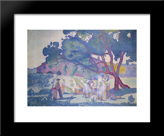 The Farm, Morning 20x24 Black Modern Wood Framed Art Print Poster by Cross, Henri Edmond