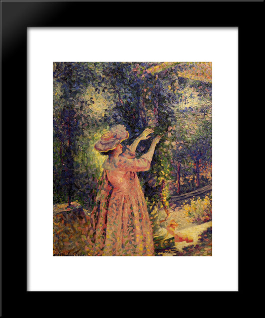 The Flowered Column 20x24 Black Modern Wood Framed Art Print Poster by Cross, Henri Edmond