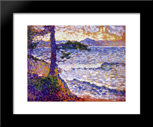 The Mediterranean Coast 20x24 Black Modern Wood Framed Art Print Poster by Cross, Henri Edmond