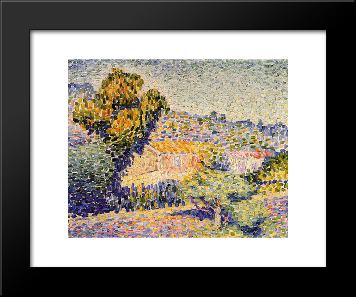 The Pink House 20x24 Black Modern Wood Framed Art Print Poster by Cross, Henri Edmond