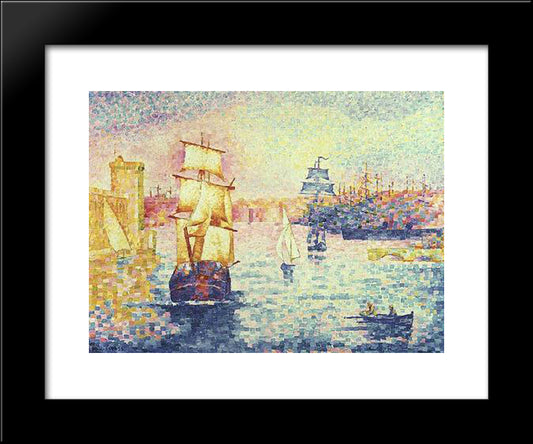 The Port Of Marseilles 20x24 Black Modern Wood Framed Art Print Poster by Cross, Henri Edmond