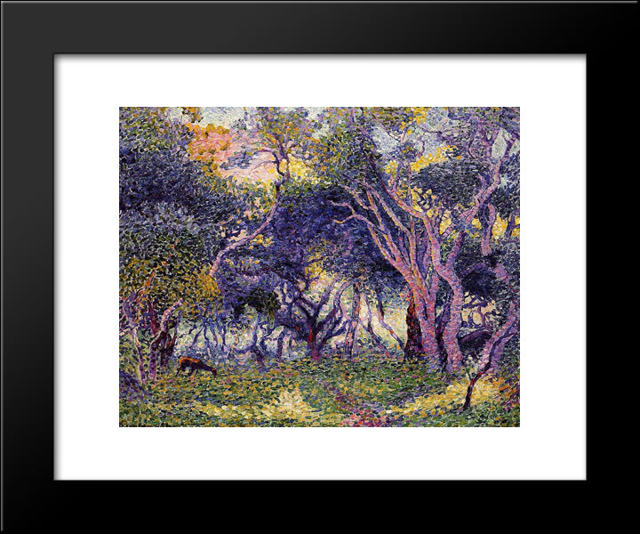 The Undergrowth 20x24 Black Modern Wood Framed Art Print Poster by Cross, Henri Edmond