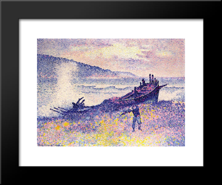 The Wreck 20x24 Black Modern Wood Framed Art Print Poster by Cross, Henri Edmond