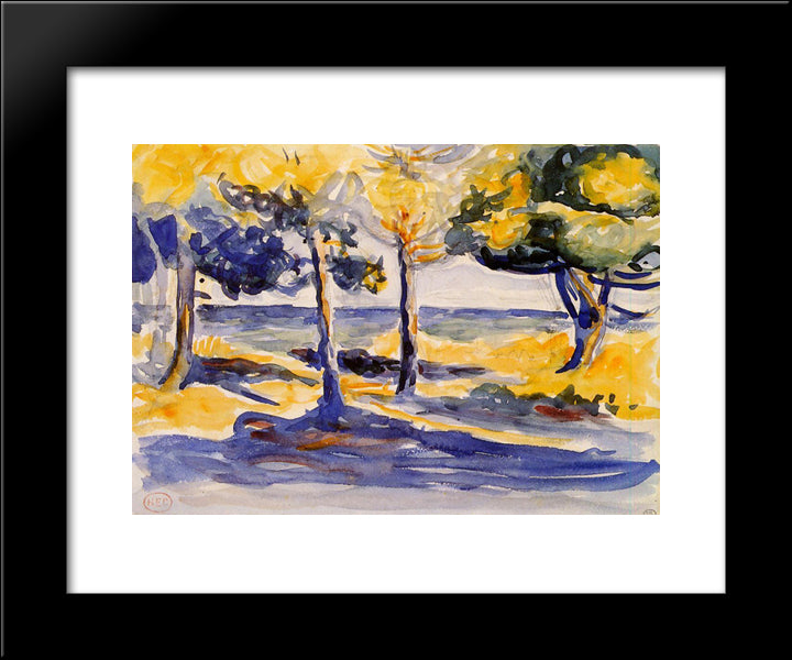 Trees By The Sea 20x24 Black Modern Wood Framed Art Print Poster by Cross, Henri Edmond