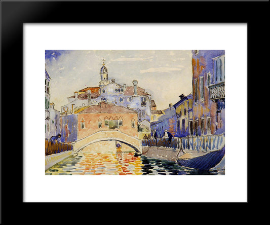 Venetian Canal 20x24 Black Modern Wood Framed Art Print Poster by Cross, Henri Edmond