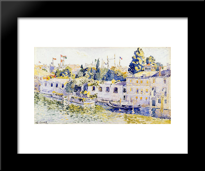 Venice, Palazzo Venier Dei Leoni 20x24 Black Modern Wood Framed Art Print Poster by Cross, Henri Edmond