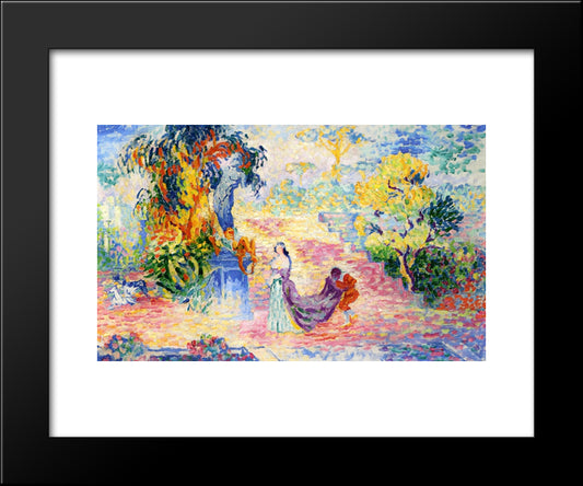 Woman In The Park 20x24 Black Modern Wood Framed Art Print Poster by Cross, Henri Edmond