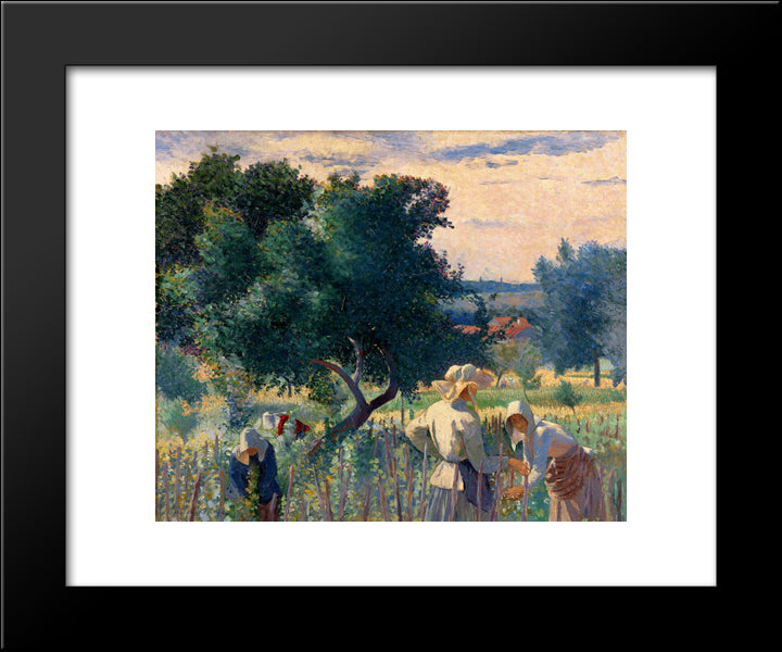 Women Tying The Vine 20x24 Black Modern Wood Framed Art Print Poster by Cross, Henri Edmond