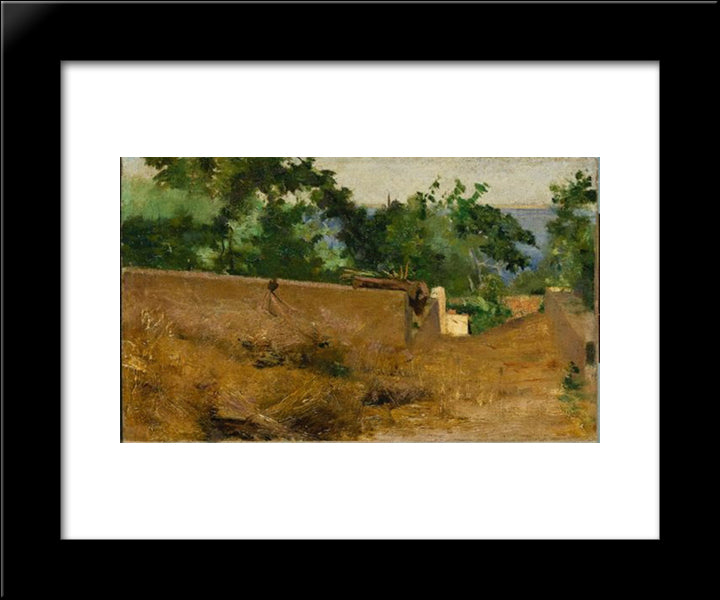 Caminho - Capri 20x24 Black Modern Wood Framed Art Print Poster by Pousao, Henrique
