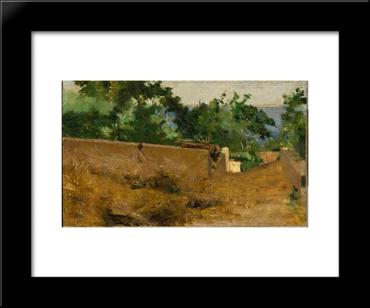 Caminho - Capri 20x24 Black Modern Wood Framed Art Print Poster by Pousao, Henrique
