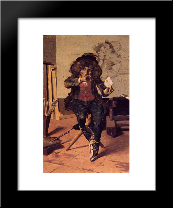 Esperando O Sucesso 20x24 Black Modern Wood Framed Art Print Poster by Pousao, Henrique
