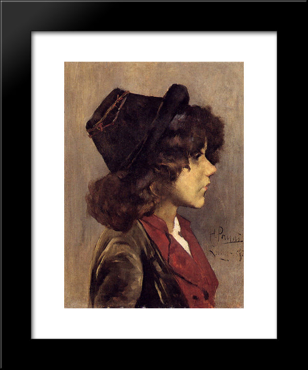Portrait Of A Boy 20x24 Black Modern Wood Framed Art Print Poster by Pousao, Henrique