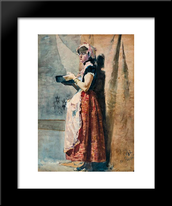 Rapariga Romana 20x24 Black Modern Wood Framed Art Print Poster by Pousao, Henrique