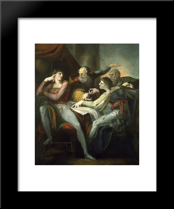 Dispute Between Hotspur, Glendower, Mortimer And Worcester 20x24 Black Modern Wood Framed Art Print Poster by Fuseli, Henry