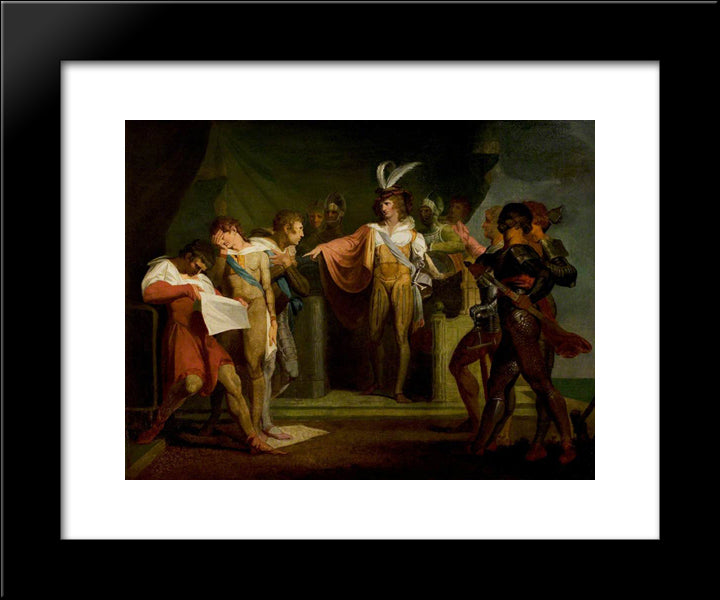 Henry V', Act Ii, Scene 2, Henry V Discovering The Conspirators 20x24 Black Modern Wood Framed Art Print Poster by Fuseli, Henry