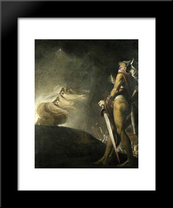 Macbeth, Banquo And The Witches 20x24 Black Modern Wood Framed Art Print Poster by Fuseli, Henry