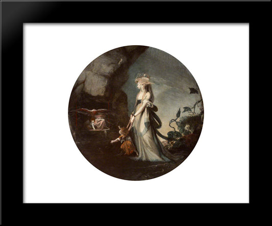 Mamillius Conjuring Up Sprites And Goblins For His Mother, Hermione 20x24 Black Modern Wood Framed Art Print Poster by Fuseli, Henry