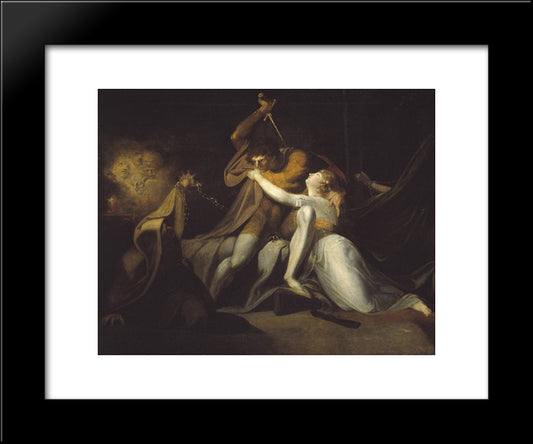 Percival Delivering Belisane From The Enchantment Of Urma 20x24 Black Modern Wood Framed Art Print Poster by Fuseli, Henry