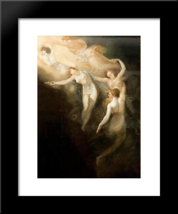 The Dream Of Queen Katherine 20x24 Black Modern Wood Framed Art Print Poster by Fuseli, Henry